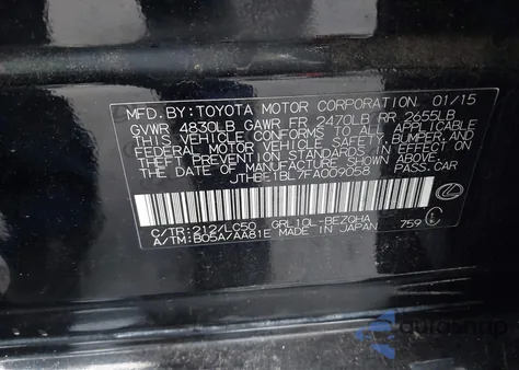 2015 Lexus Gs 350 from USA, damaged, VIN JTHBE1BL7FA009058